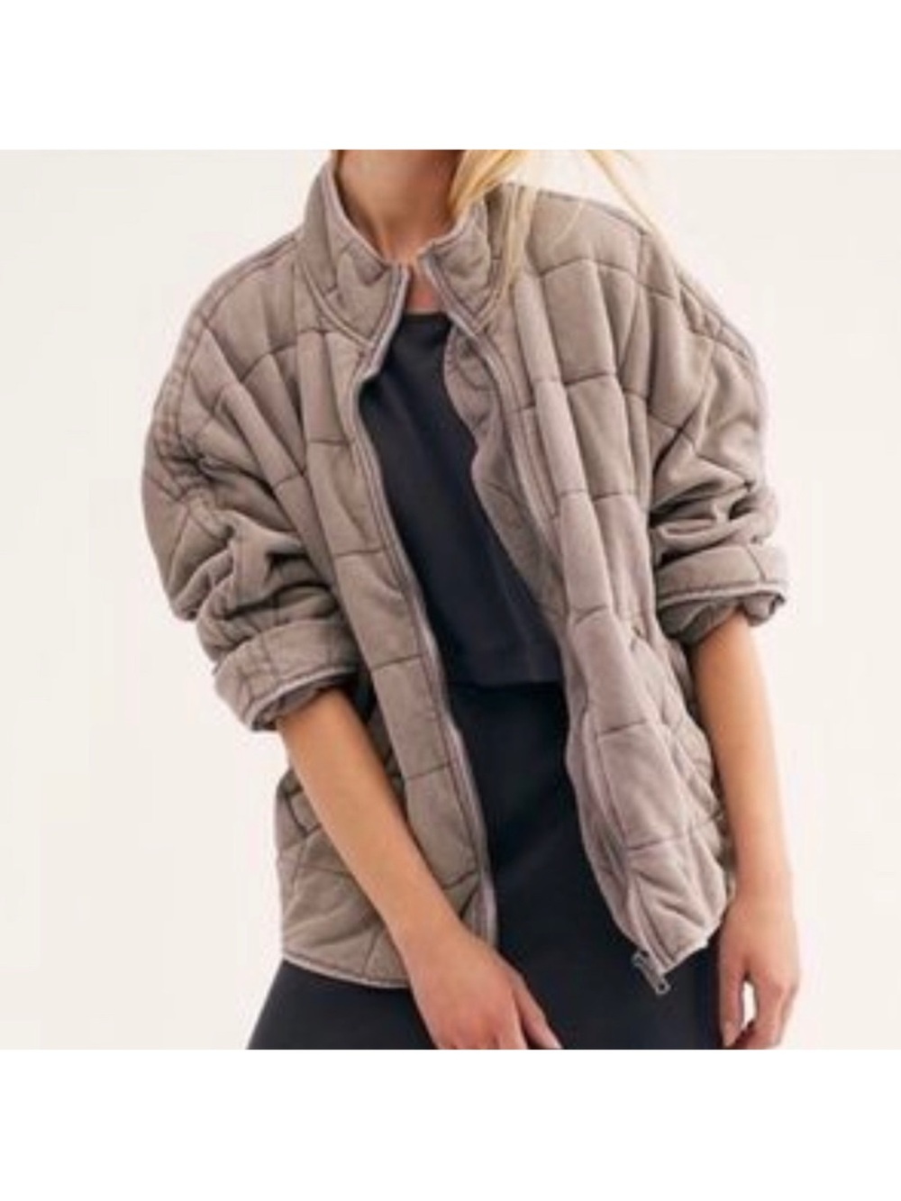 Free People Dolman Quilted Knit Jacket in Enchanted Moon Size Small
